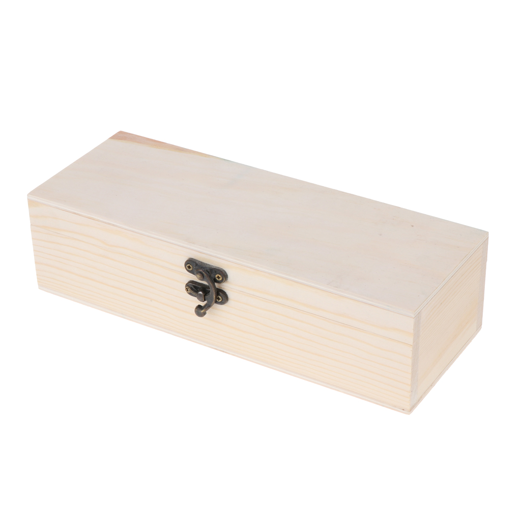 Natural Plain Wood Box Wooden Jewelry Decoupage  Earring Storage Case