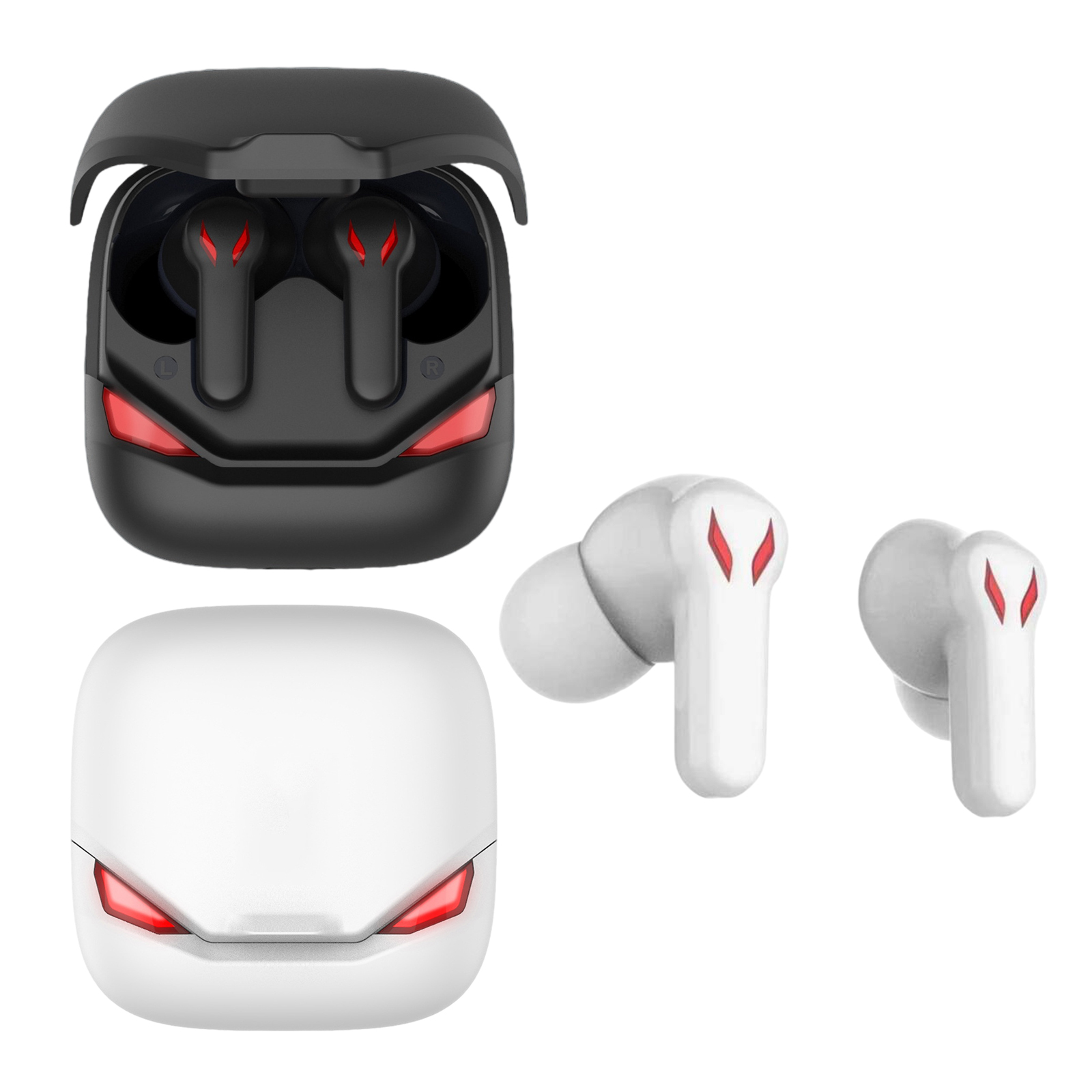 Bluetooth 5.0 Wireless Earbuds 360° Surround Stereo Sound Ultra-Low Latency Built-in Mic Power Bank Earphone for Music