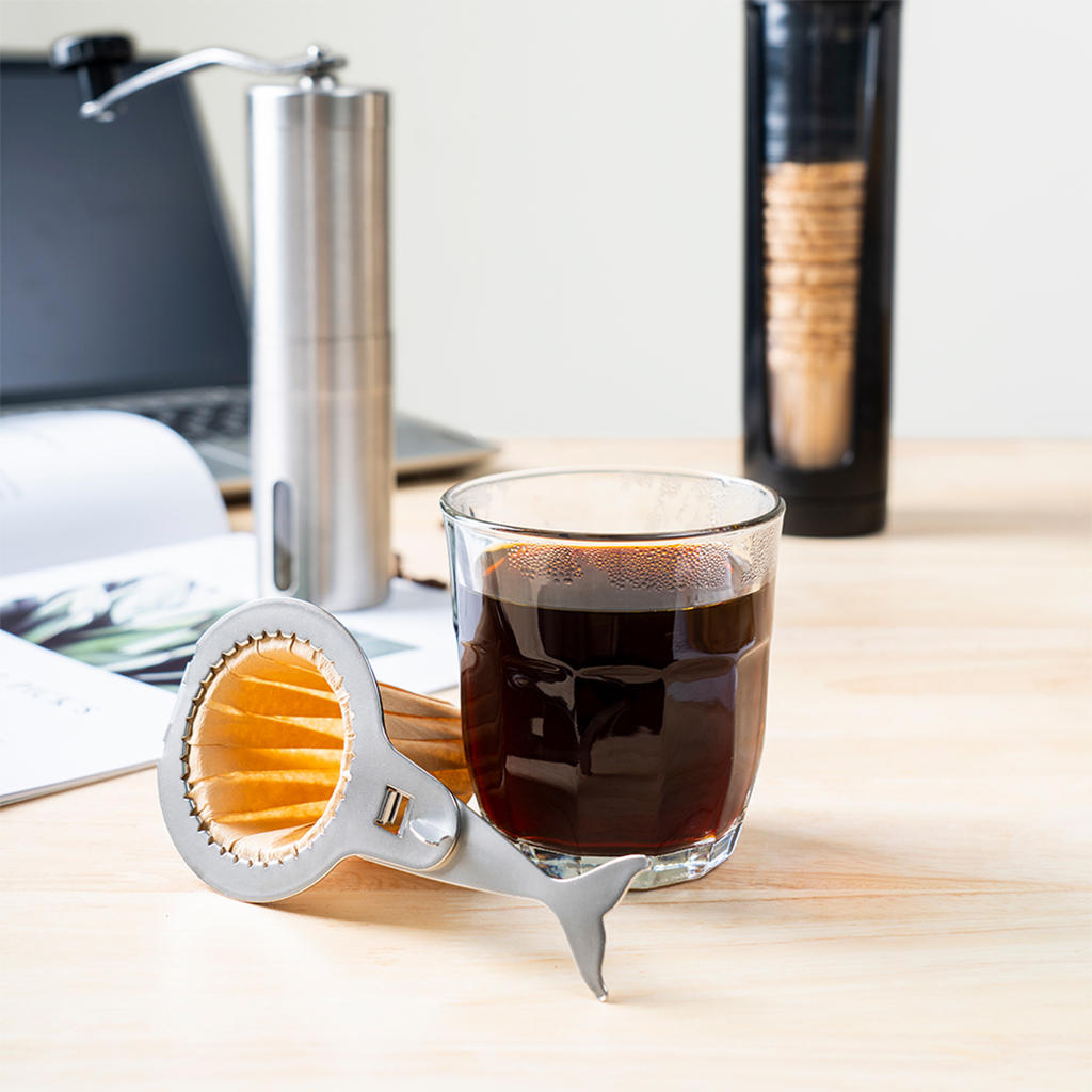 Portable Coffee Dripper Stand with Cleaning Brush for Cafe Bar Barista Kitchen