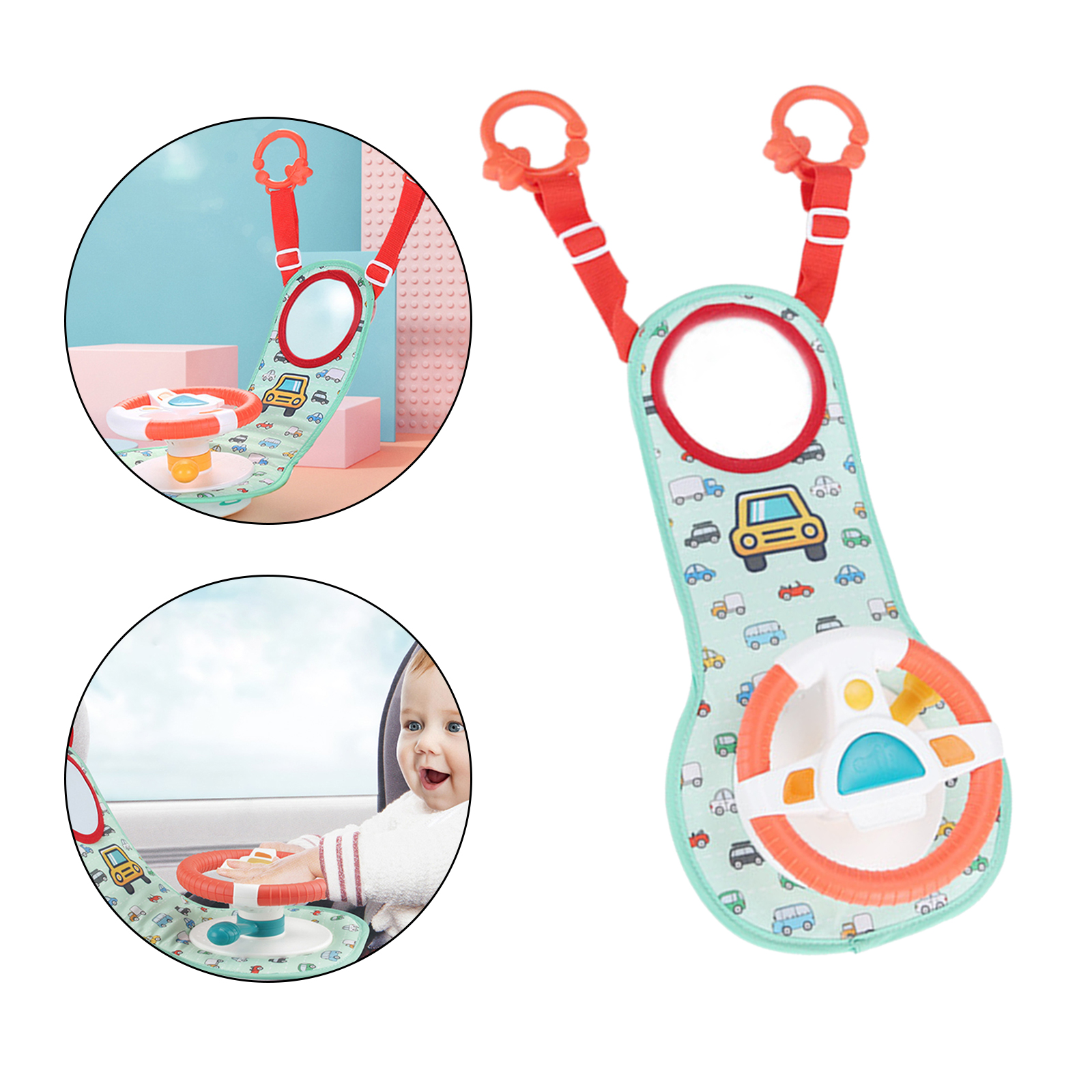 Baby Kids Eletric Steering Wheel Toy Driving Interactive Musical Educational Car Seat Back Toy For Infant Bibies Boys Girls
