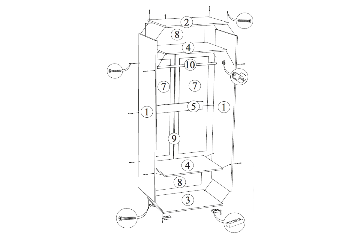 сборка шкафа симба угловой двухстворчатый