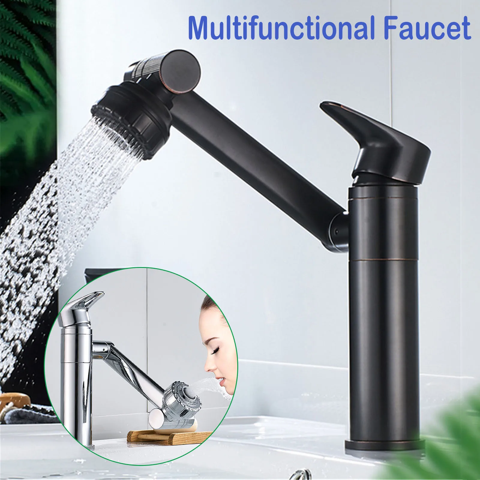 Index Bath 360 Degree Rotating Faucet Adjustable Multifunctional Faucet