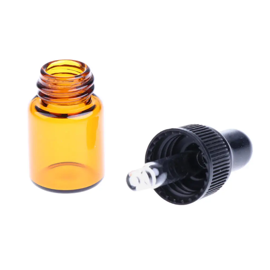 20 Pieces Brown Glass Dropper Vials, Mini Essential Oils Sample Dropper Bottles