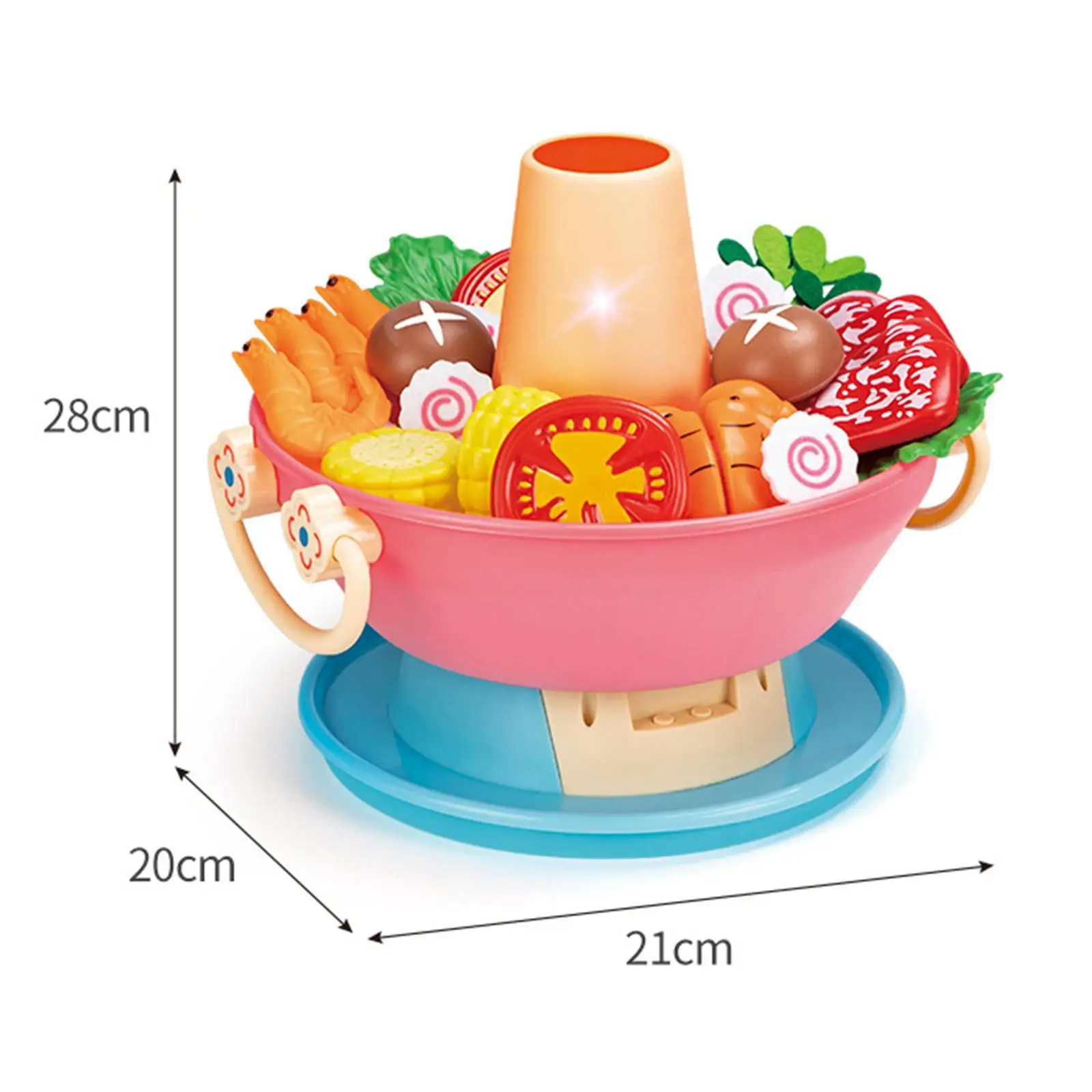 Kids Kitchen Playset Toy with Music Role Play Toy Kids Pretend Toys Cooking Toy Hot Pot for Kids 3 4 5 6 Birthday Gifts
