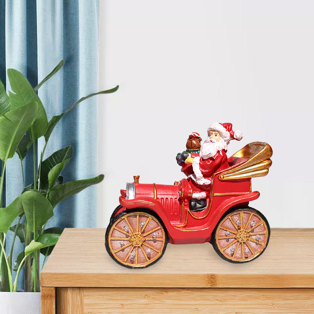 Santa Driving Train Ornament Desktop Christmas Decor Collection Santa Driving Train Ornament Present