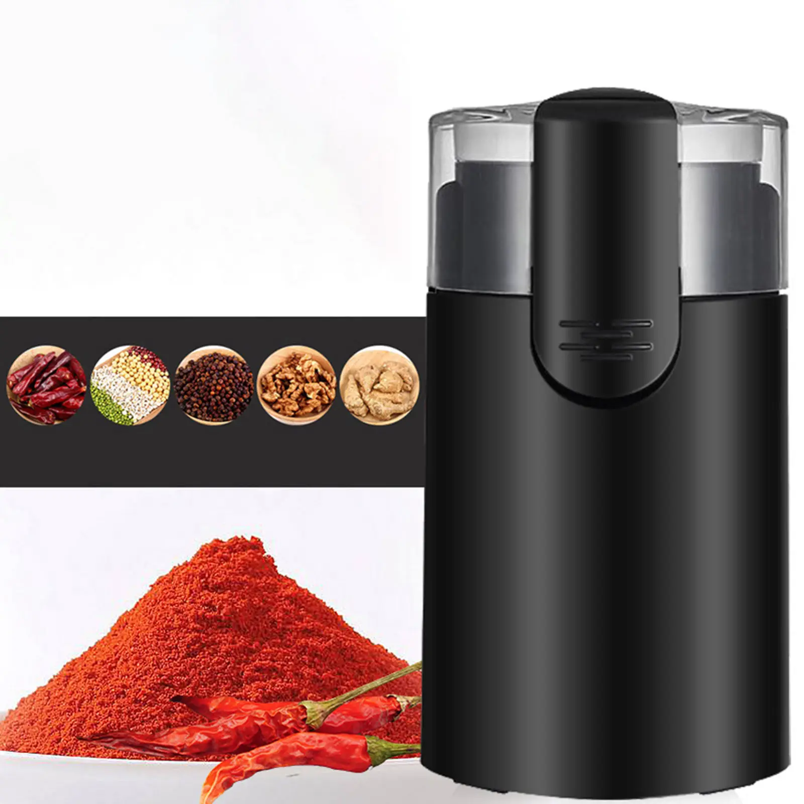 Portable Coffee Grinder Removable Design Stainless Steel Blade Mini Easy On/Off Nut Grain Grinder Grain Mills for Herbs Peanut