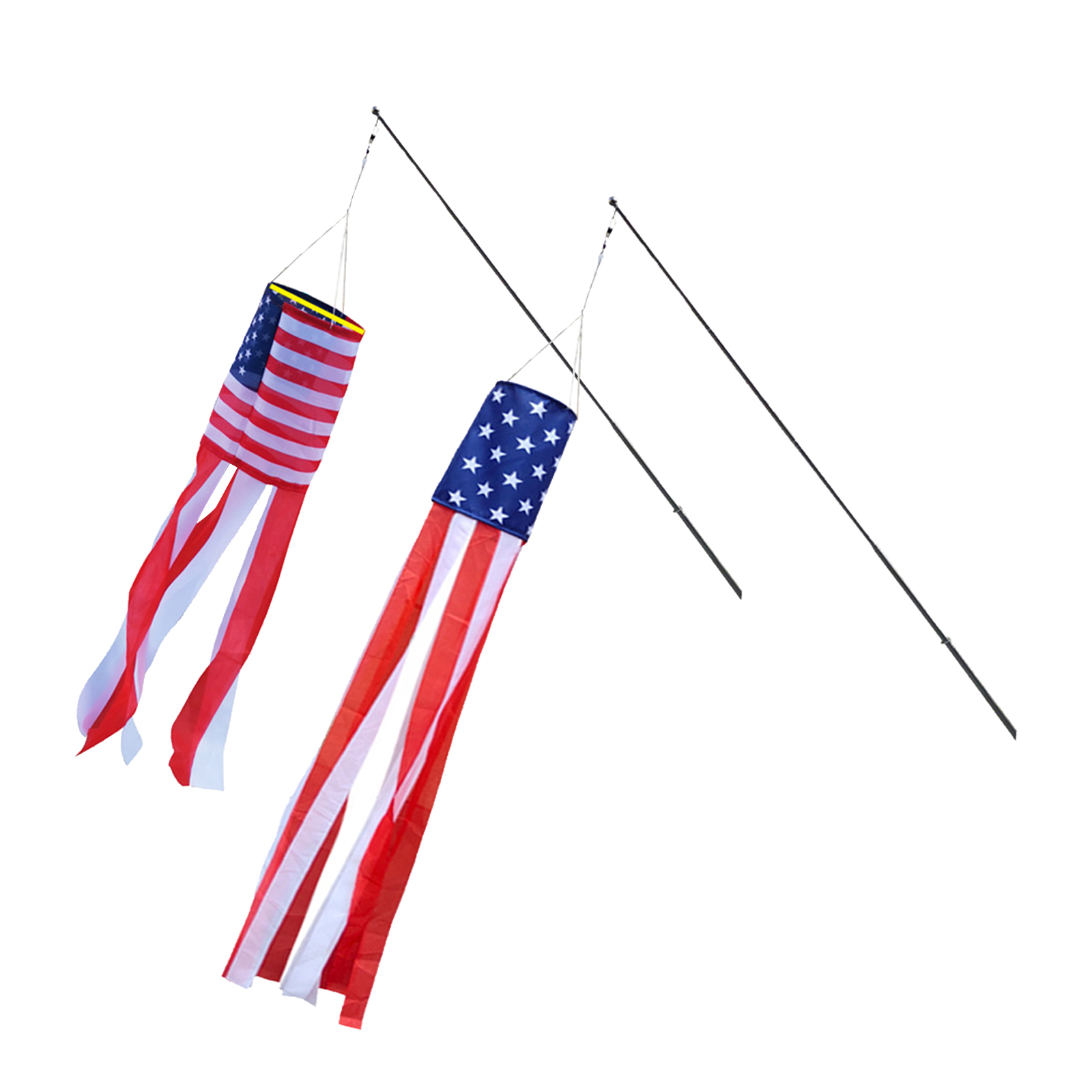 American Flag Windsock Stars Stripes Weather Vane Garden Outdoor Holiday Assembly School Educational Hanging Decorations