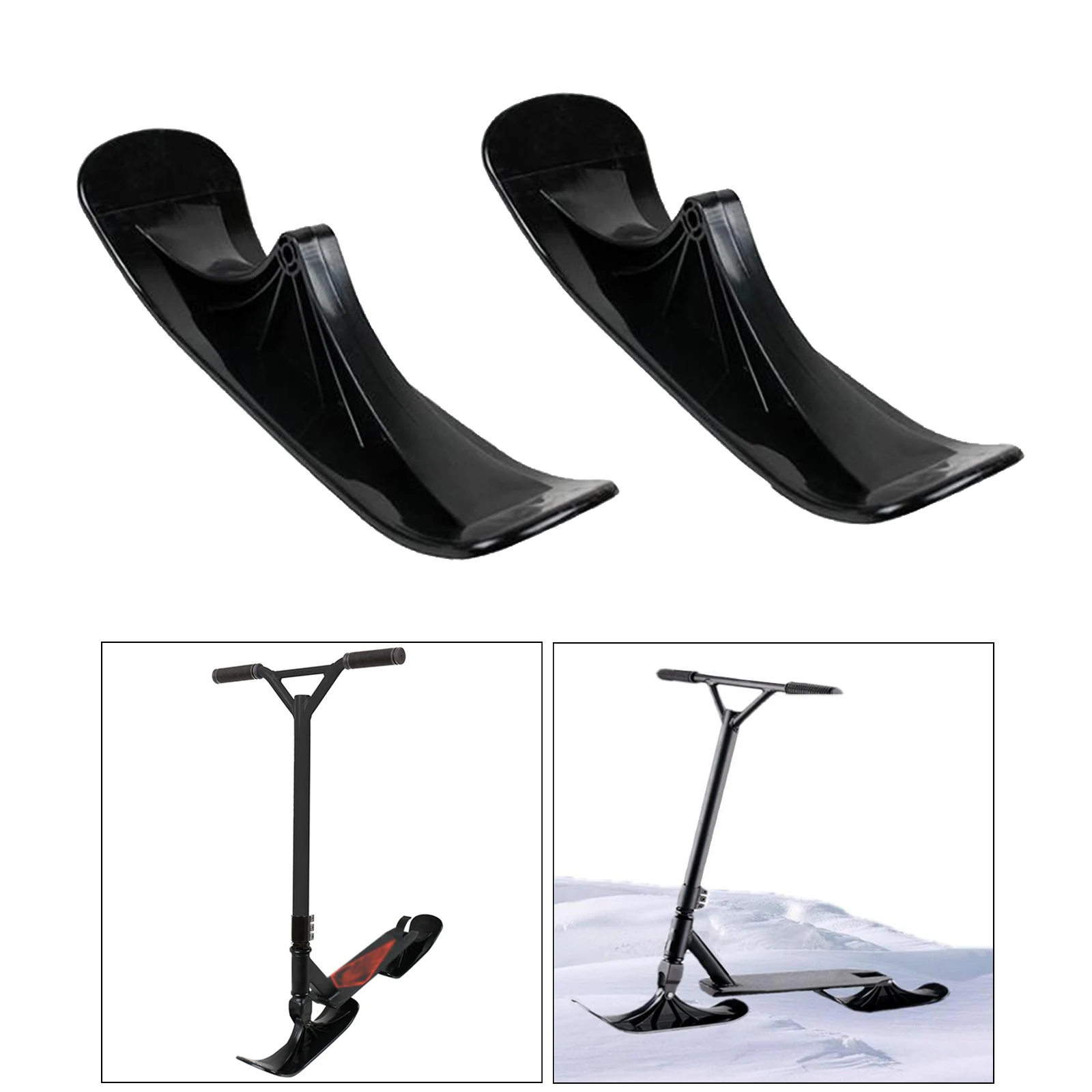 1 Pair Snow Sled Ski Scooter Kit,  Two-in-one Scooter Ski Board Snow Slider Toboggan Sled for Kids Outdoor Sports