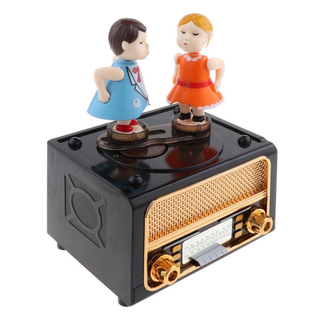Radio Player Shaped Classic Mechanism Musical Box Wind Up Music Box Gift for Christmas/Birthday/Valentine Day