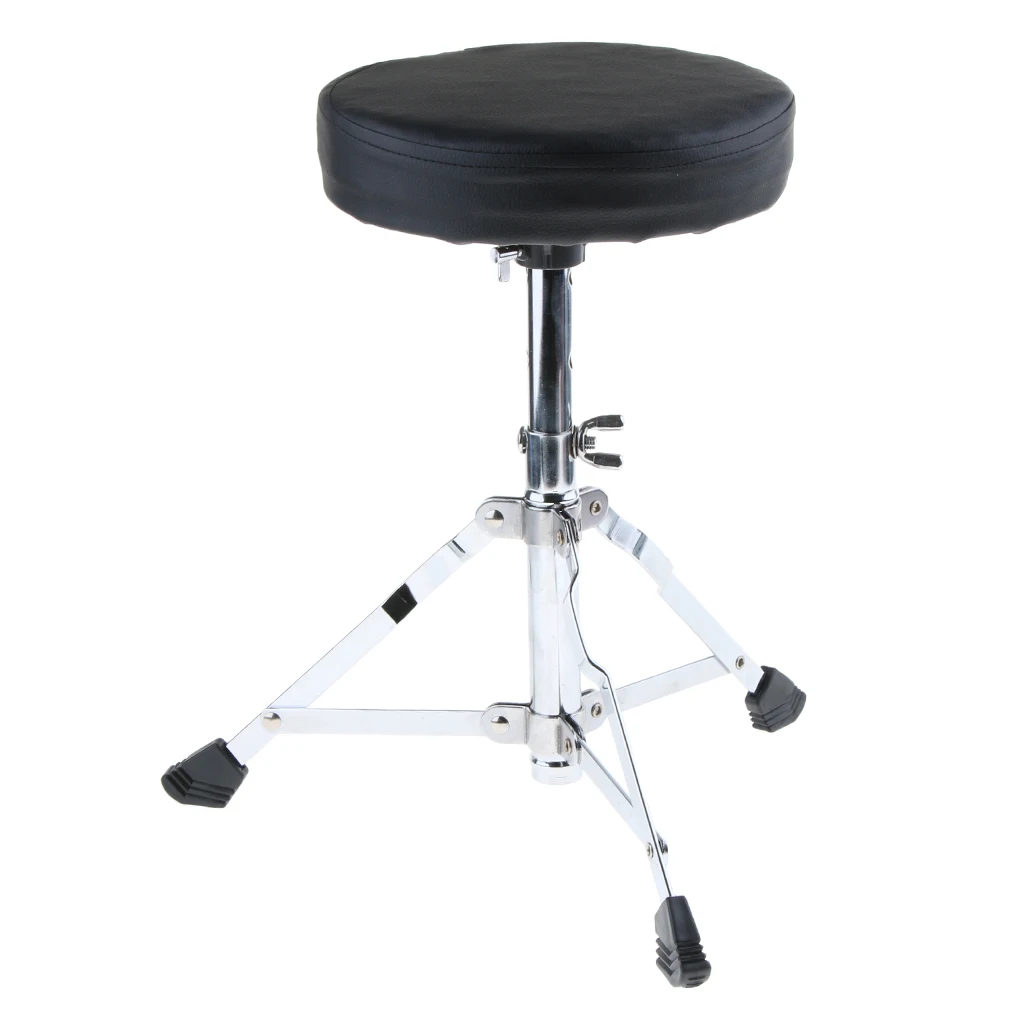 Tooyful Adjustable Metal Tripod Children Padded Stool Stand Chair for Guitar Piano Drum Playing