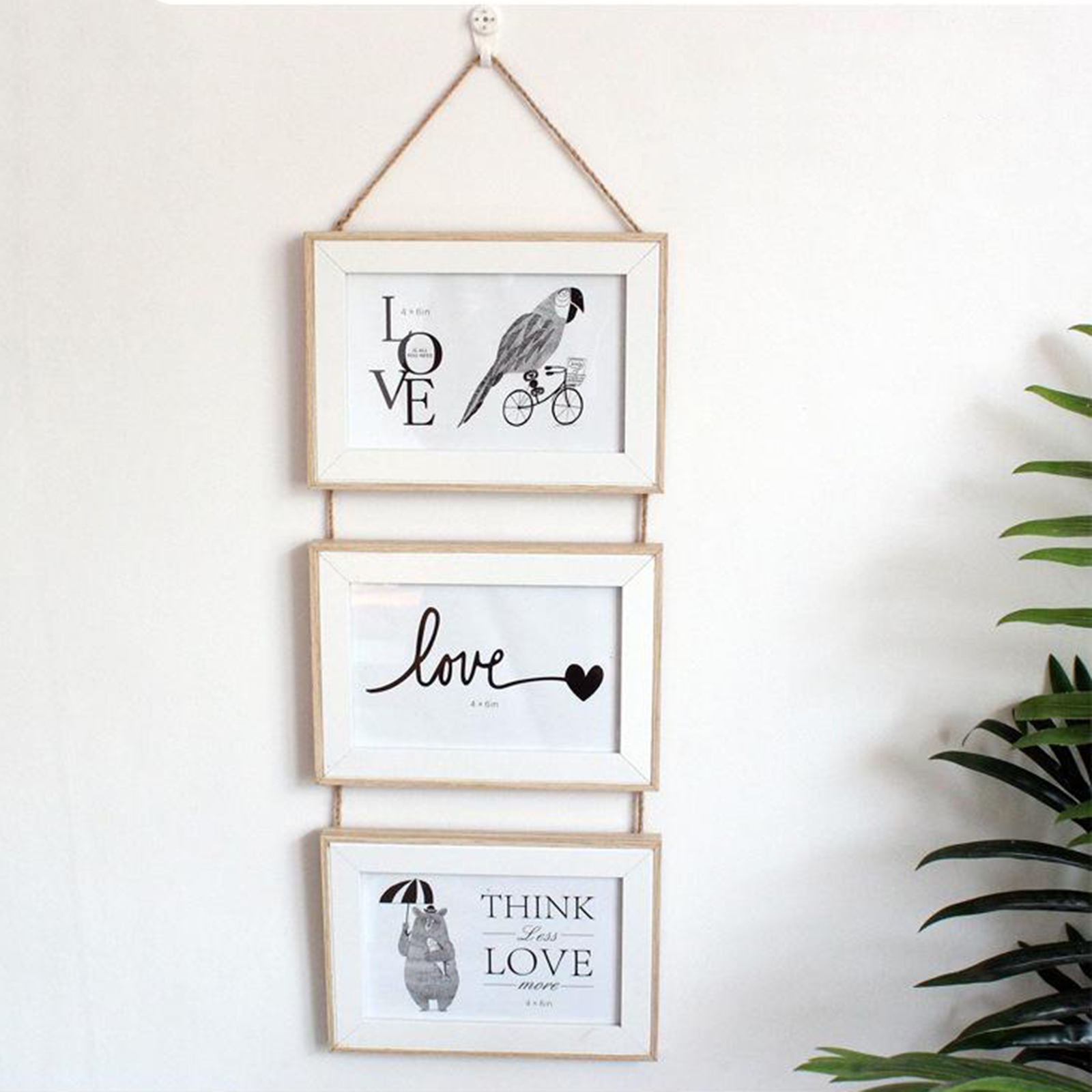 3pcs 4x6inch/5x7inch Picture Frames Made of Wood and High Definition Glass Art