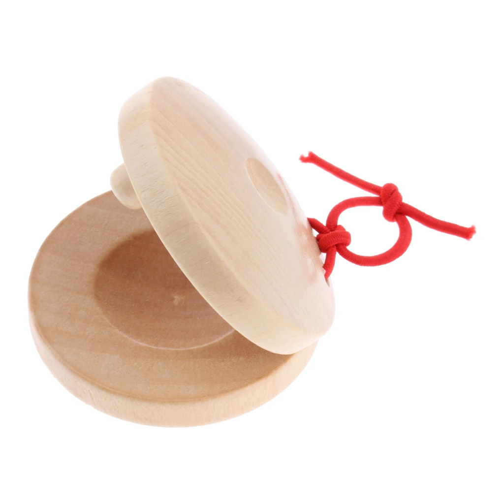 Kids Child Wooden Castanet Kids Percussion Flamenco Percussion Musical Instrument Toy Early Learning - Wood Color