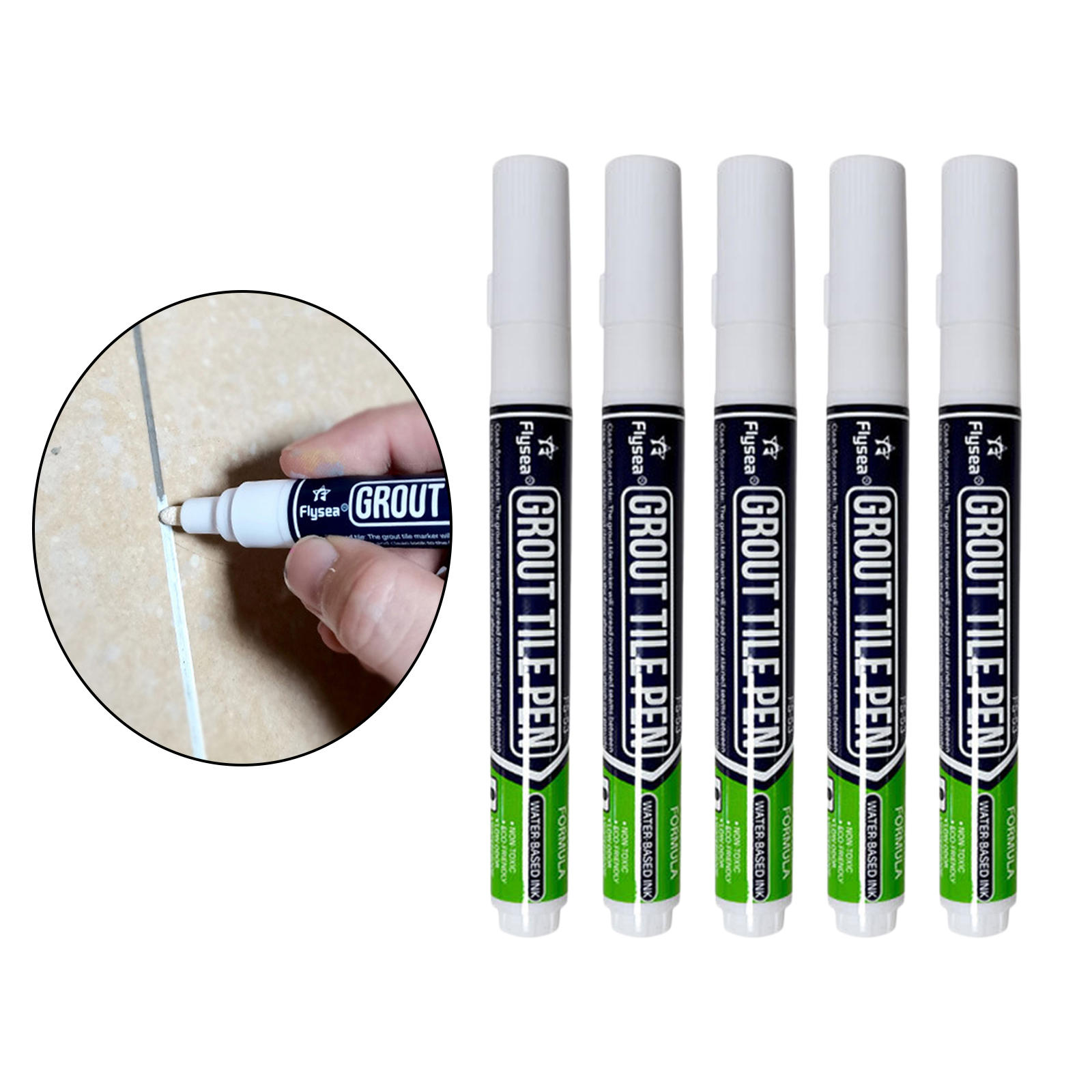 5x White Joint Pin Tiles Joint Color Counter Washbasin Repair Gap