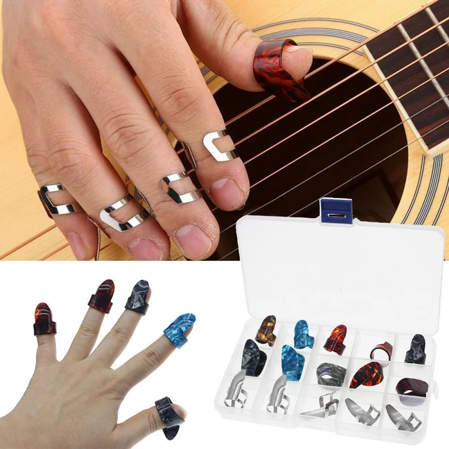 5 Pcs Pipa Nails Guitar Plectrum Rubber Finger Tips Office Dial