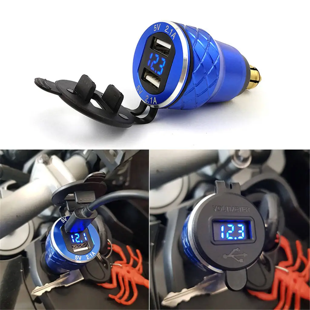 Motorcycle Dual USB Adapter Charger For  For   800XC Plug Socket