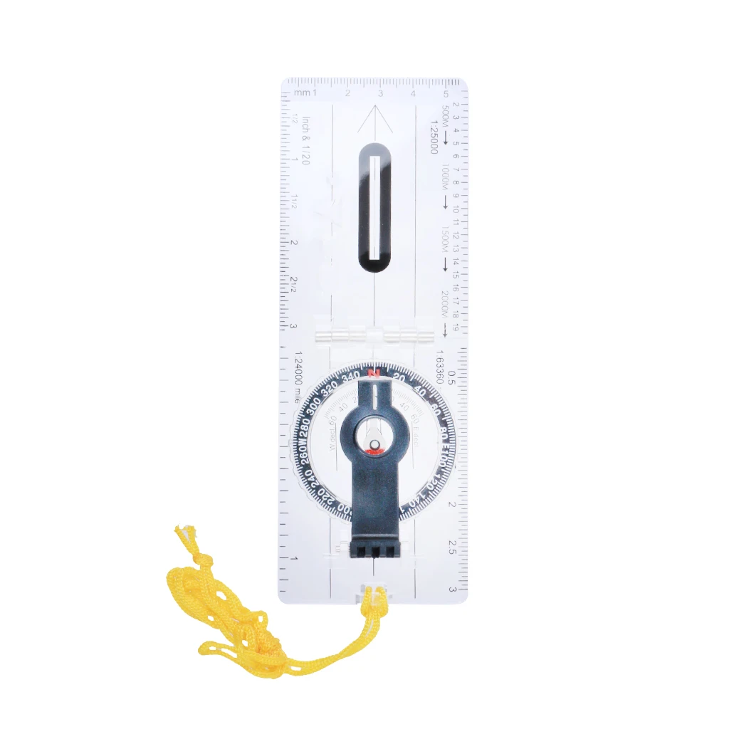Outdoor Folding Multi Tool Map Ruler Compass For Hiking Camping Orienteering