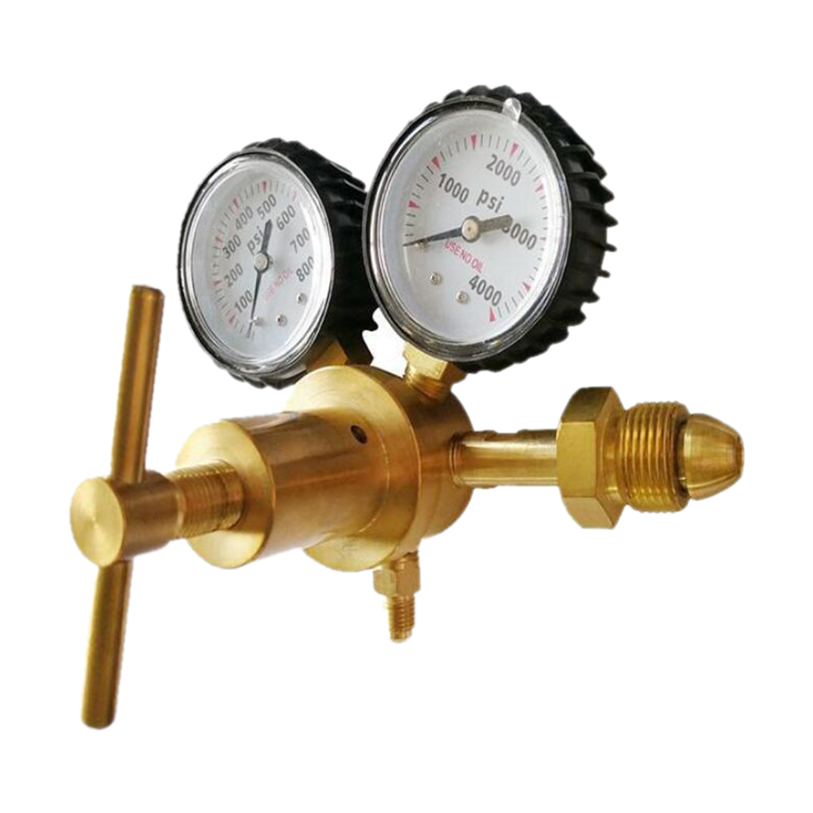 Nitrogen Regulator Gauge Pressure Equipment Brass CGA580 Inlet Connection Gauges 0-800PSI CGA580 Inlet 1/4 inch Flare Output