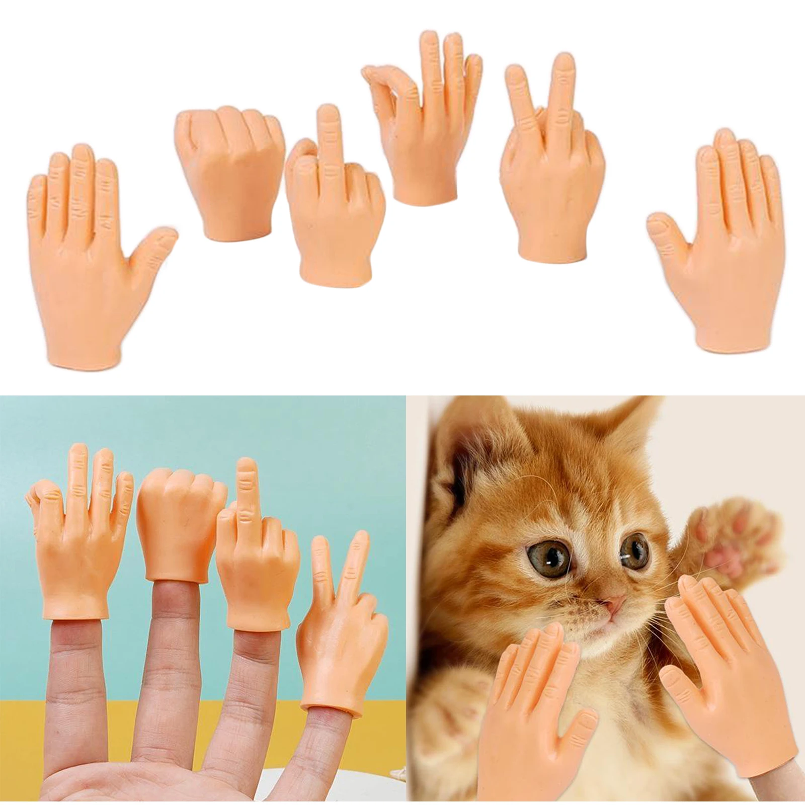 Tiny Hand Finger Puppets Little Finger Props for Hands Halloween Hand Prop Accessories Mini Prank Hand Gag Gifts for Adults