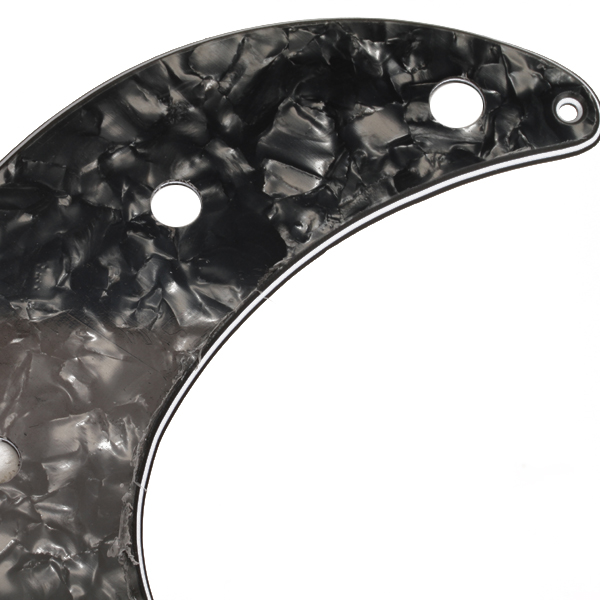 3-Ply 9 Holes Bass Guitar Pickguard Anti-Scratch Plate Guard for Precision Bass PB Electric Bass Parts- Black Pearl