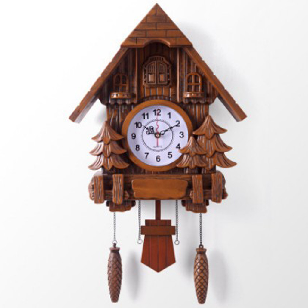 European Style Cuckoo Clock with Mute Movement, Vivid Bird Alarm Clock for Home Decoration