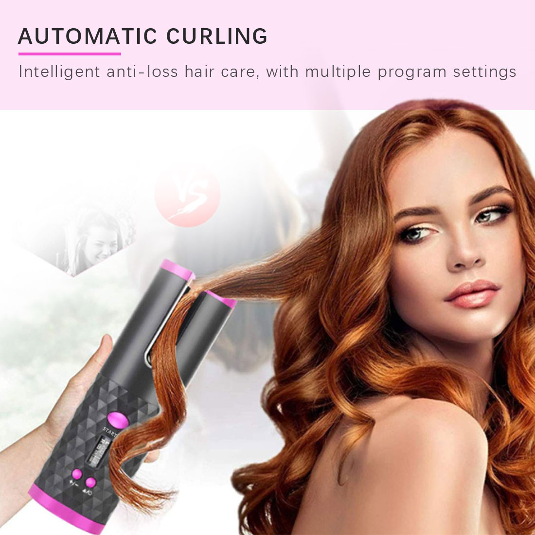 Automático sem Fio Modelador de Cabelo Lcd com 1 Pente + 2pc Cabelo Curling Ferro Portátil Recarregável Onda Styer Display Clipes Usb 9 High Quality Beleza e saúde