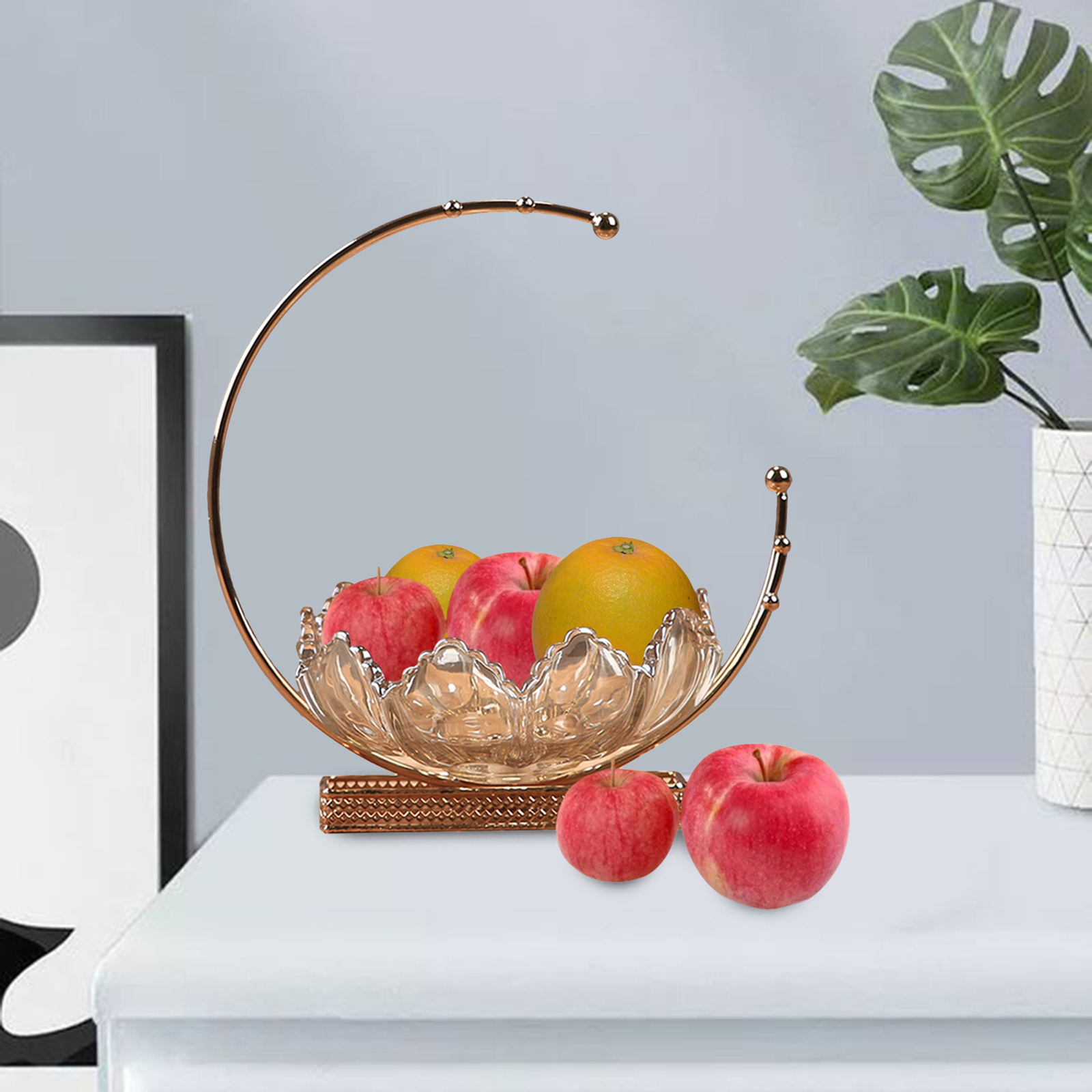 Fruit Plate Fashion Glass Fruit Plate Modern Creative Living Room Office Party Fruit Tray Bowl Stand