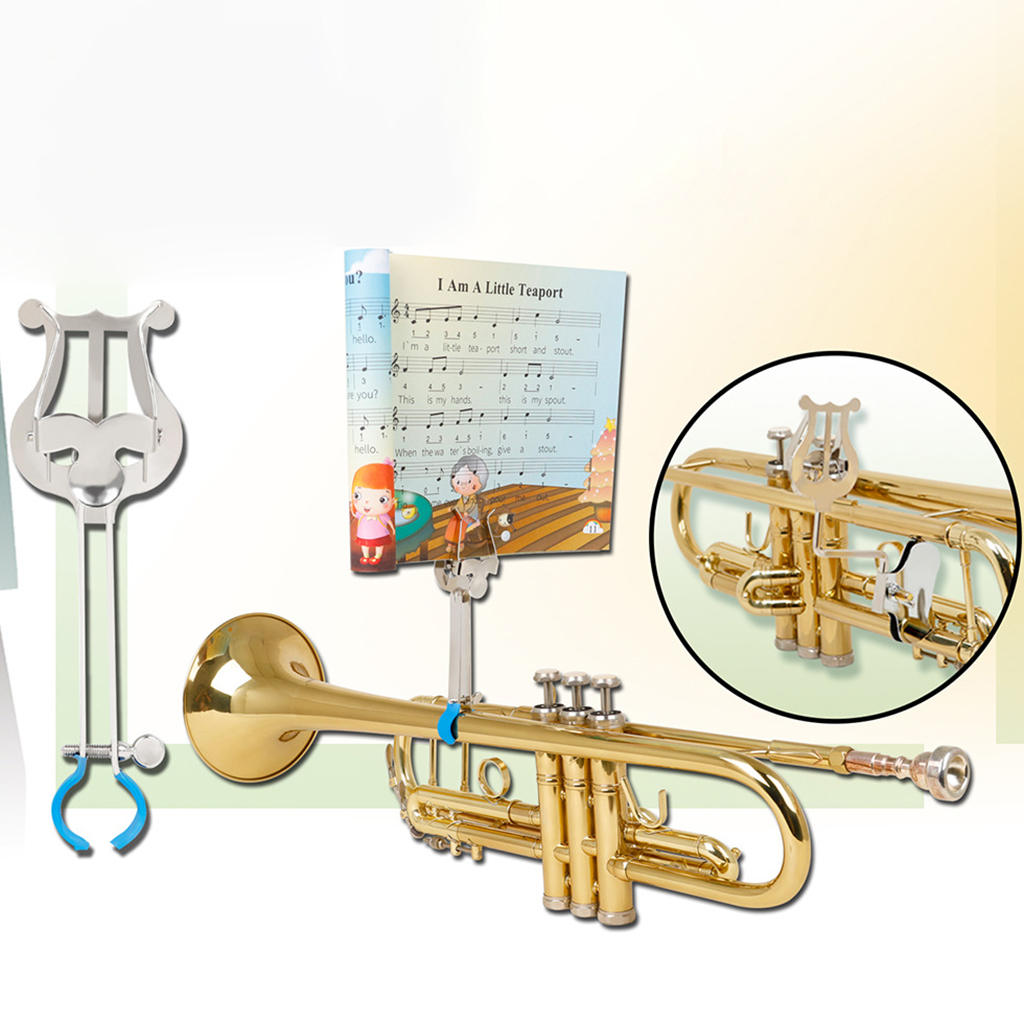 Sheet Music Clamp-on Holder Trumpet Sheet Clip Holder for Trumpet/Cornet/French Horn