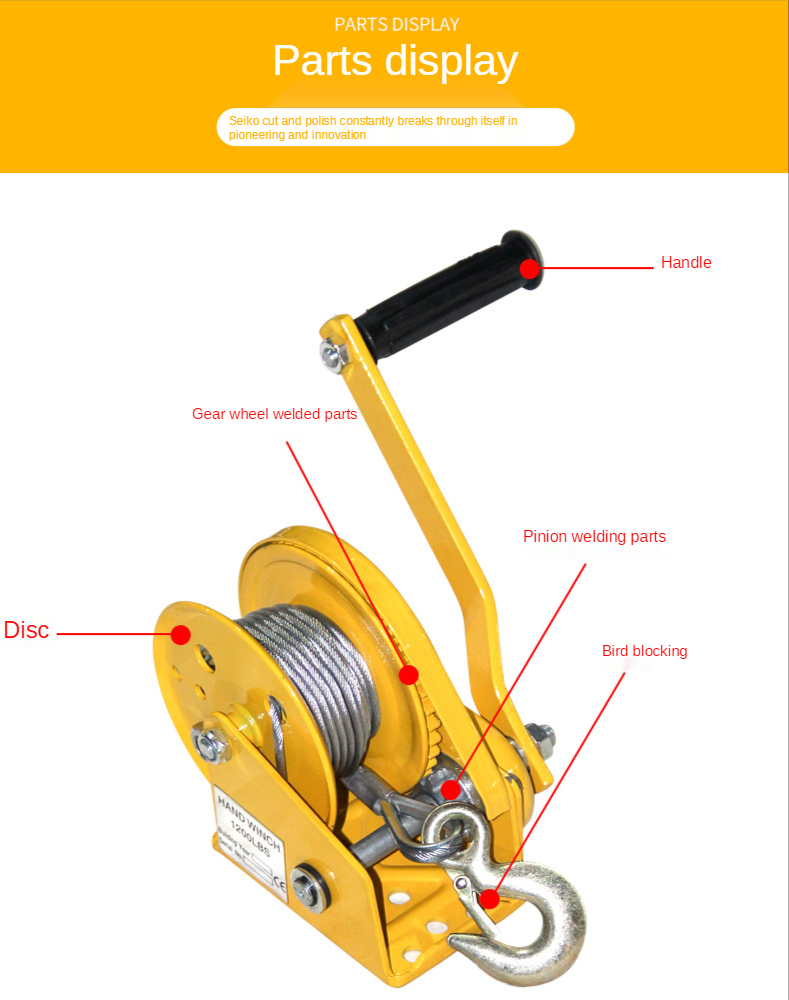 guincho manual, guincho manual para uso doméstico, máquina de tração, pequeno c