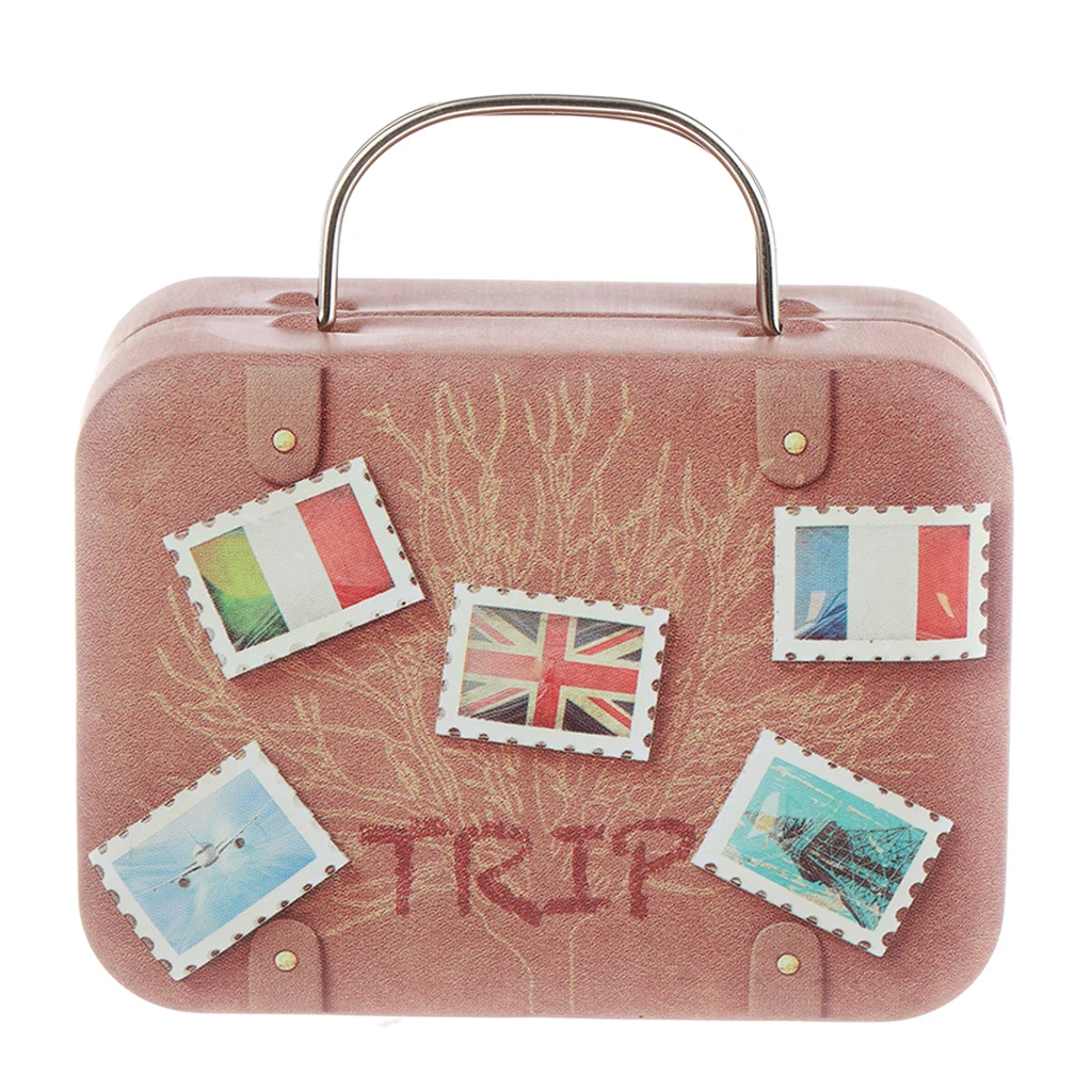 Miniature Vintage Suitcase Luggage Box for 1:6 Dollhouse Decor, 1/6 BJD Dolls Accessories