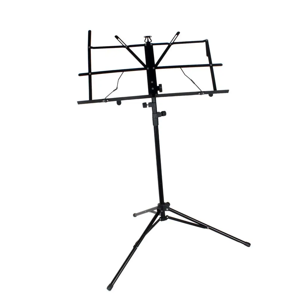 Collapsible Music Stand Sheet Tripod Base with Clip Holder Folding Sheet Music Stand with Carrying Bag Musical Instruments