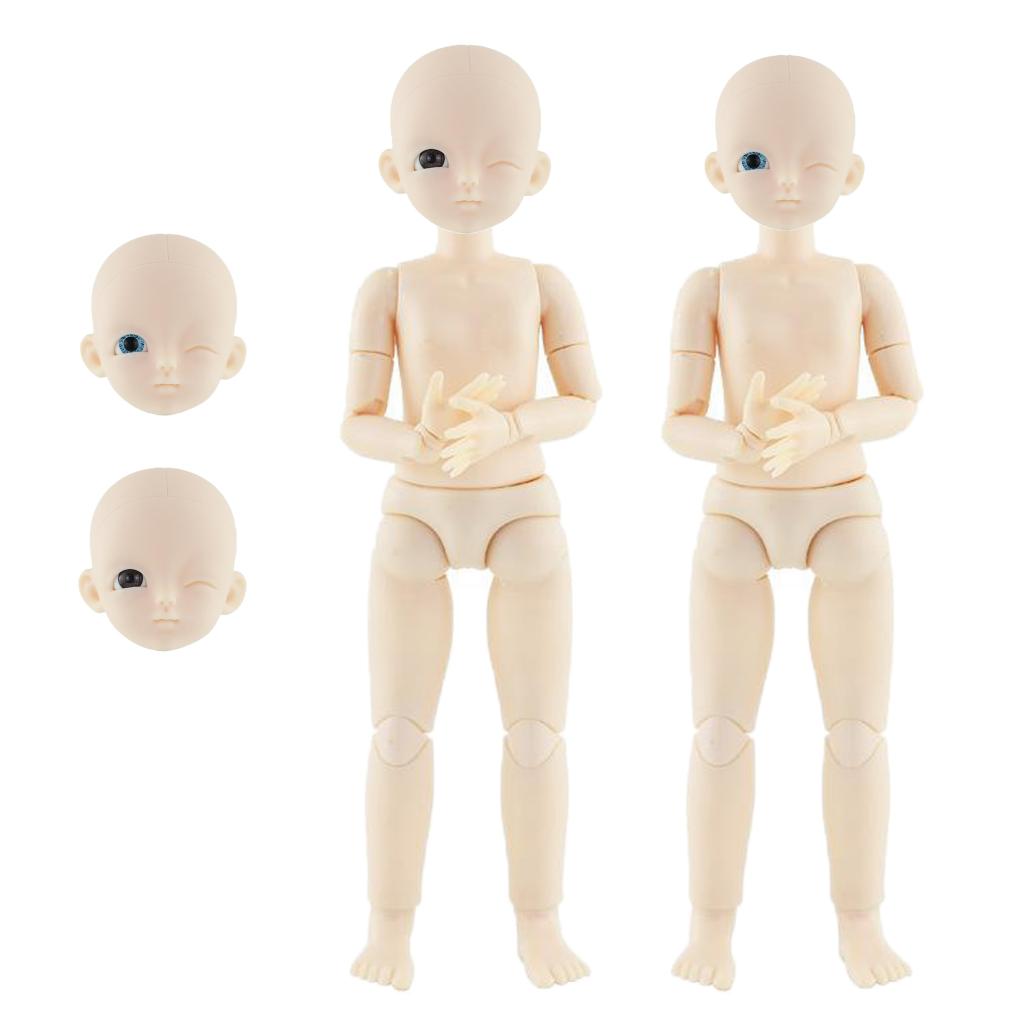 12inch 22 Jointed Winking Moveable Plastic  Doll Parts DIY Replacements