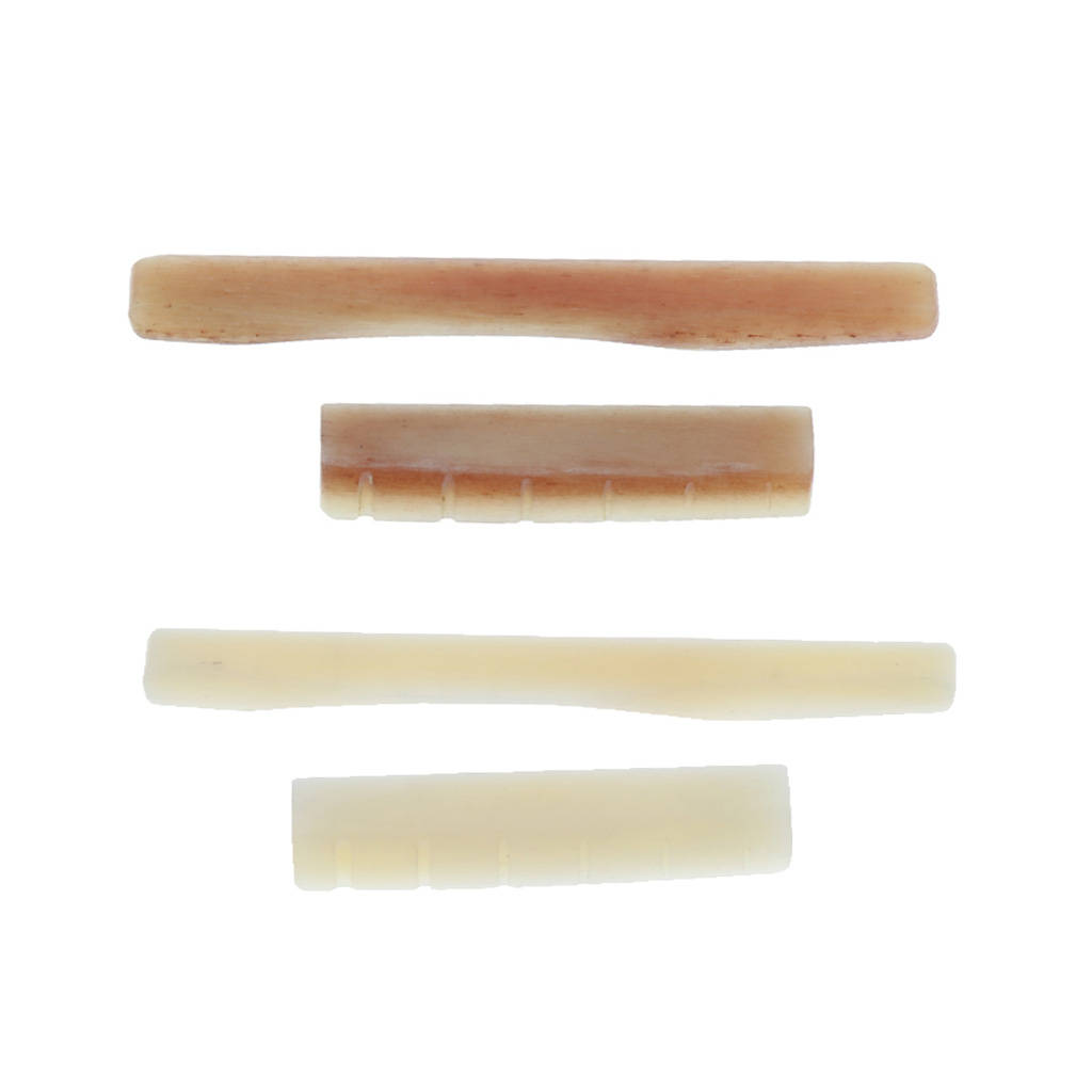 2pcs Acoustic Guitar Bridge Saddle Nut Guitar Replacement Parts Camel Bone