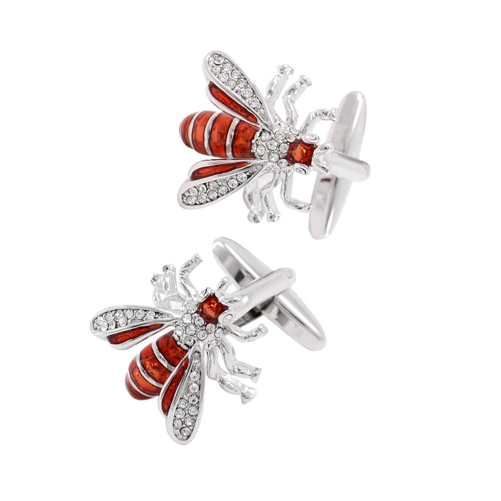 Crystal Bee Copper Wedding Formal Wear Fashion Insect Cufflinks For Men