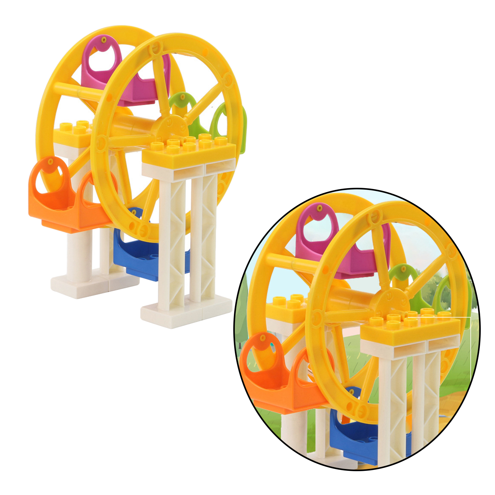 Building Blocks Kids Building Toys Early Learning Toy Amusement Park Accessory Collection Gifts for Boys Girls