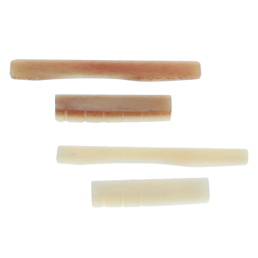 2pcs Acoustic Guitar Bridge Saddle Nut Guitar Replacement Parts Camel Bone