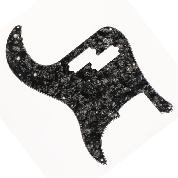 3-Ply 9 Holes Bass Guitar Pickguard Anti-Scratch Plate Guard for Precision Bass PB Electric Bass Parts- Black Pearl