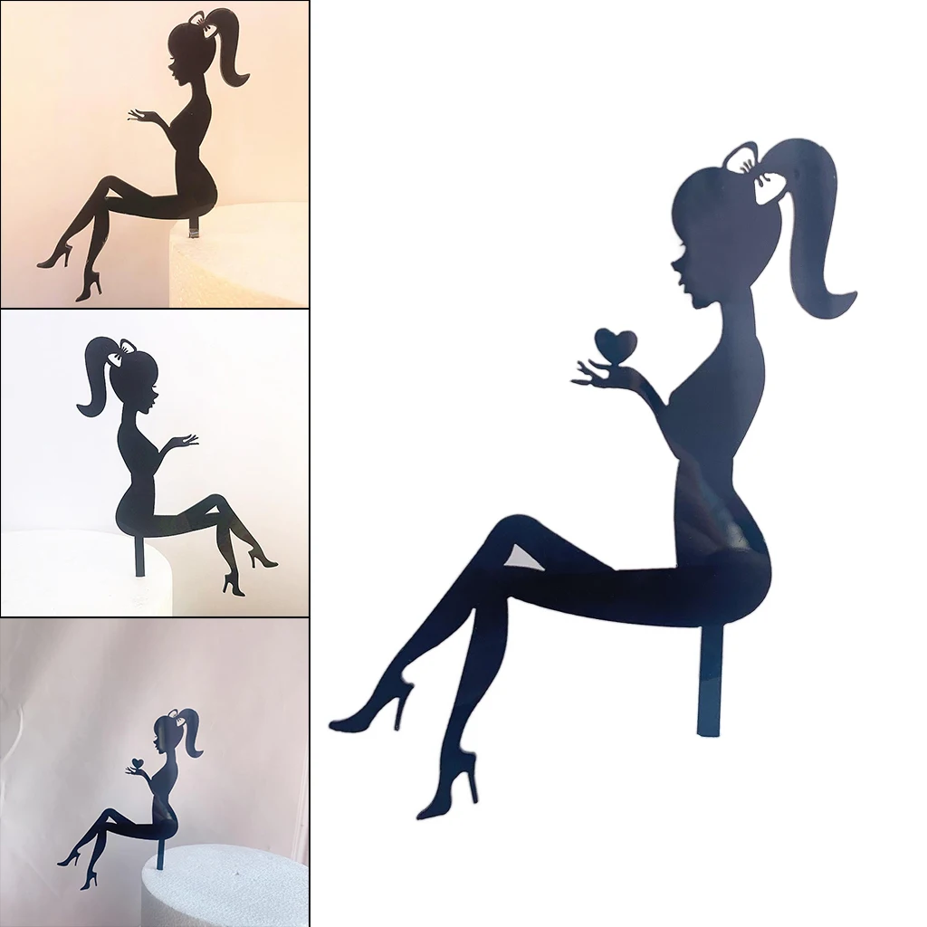 High Heels Lady Girl Acrylic Cake Topper Weddding Cake Decorations Birthday Cupcake Topper Party Supplies