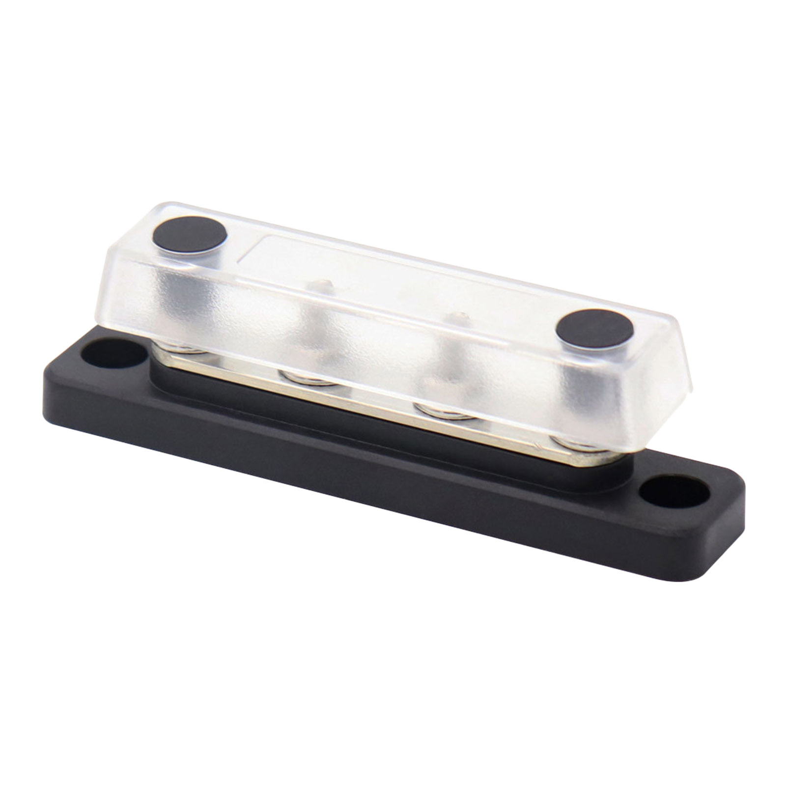 Auto Marine 4 Way Bus Bar Power Distribution Block & Cover 100 Amp Black