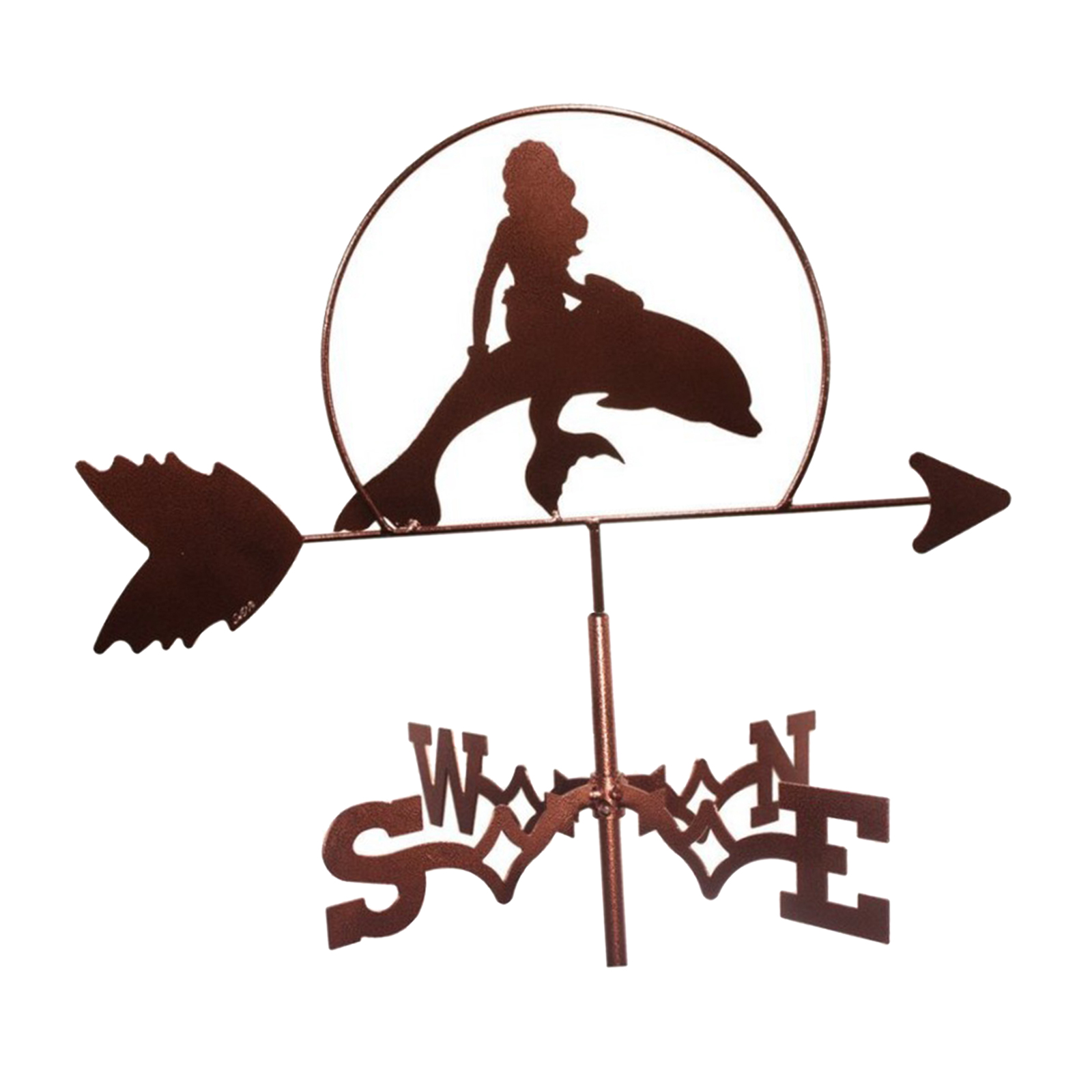 Stainless Metal Mermaid Weathervane Roof Mount Weather Vane Farm Stake