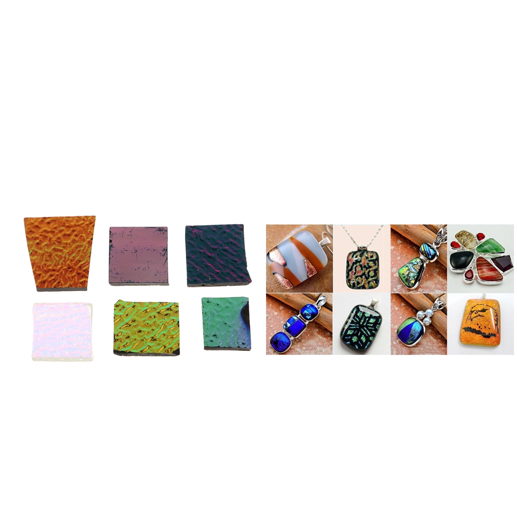 Dichroic Testure Fusing Glass Fusible Glass Pieces Jewelry Making Crafts