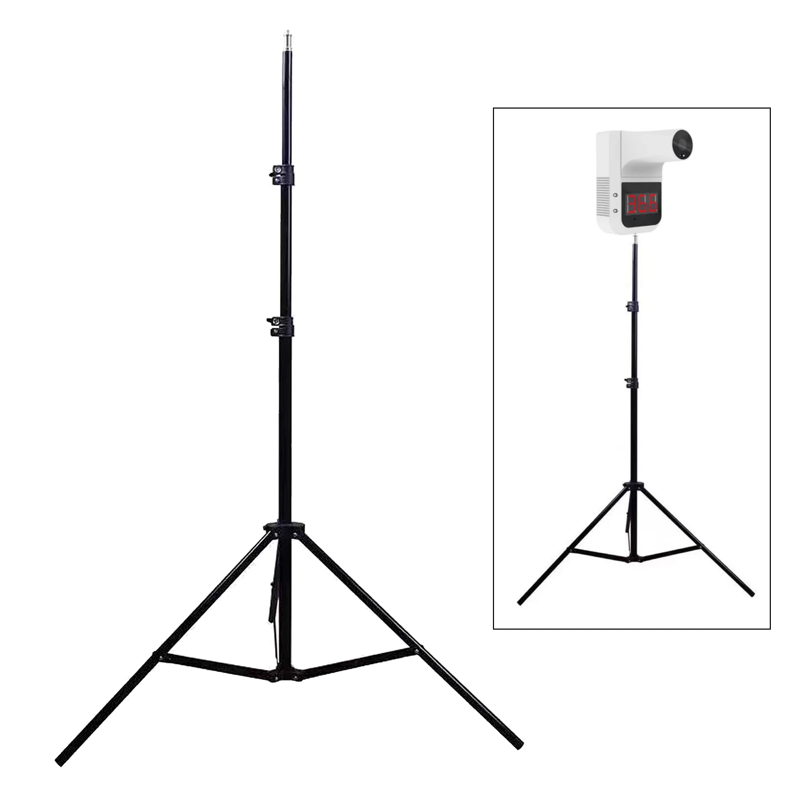 2.1 meters Black Aluminum Light Photography Tripod Stand Umbrella Softbox Holder Support