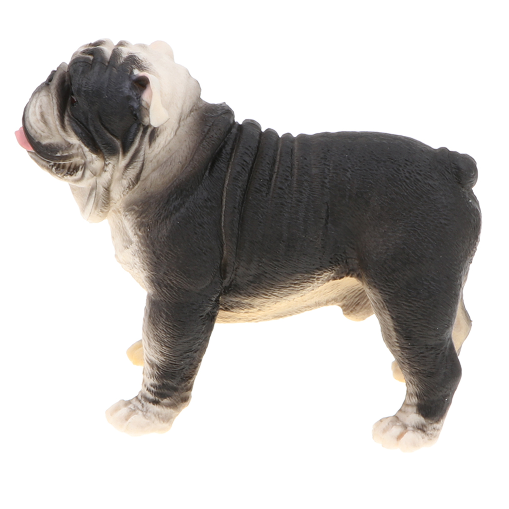 3.7'' Black British Bulldog Action Figure Figurine for Kids And Toddlers,