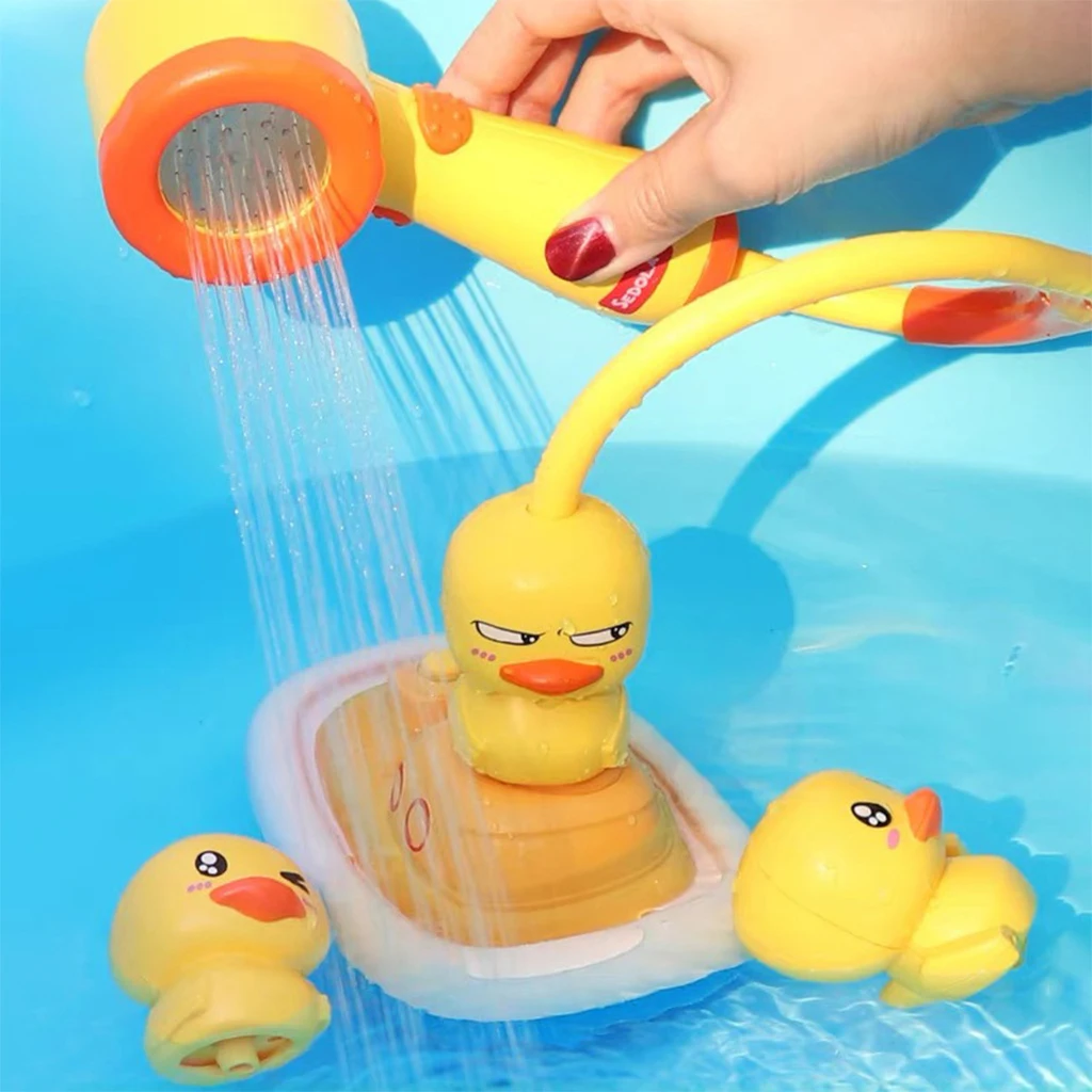 Electric Duck Water Spray Baby Bathtub Shower Head Toys Water Game Sprinkler for Infant Kids