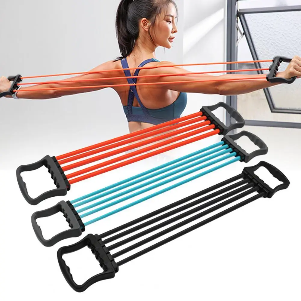 Ueasy Adjustable Chest Expander 5 Ropes Resistance Exercise System Bands Strength Trainer for Home Gym Muscle Training Exerciser 