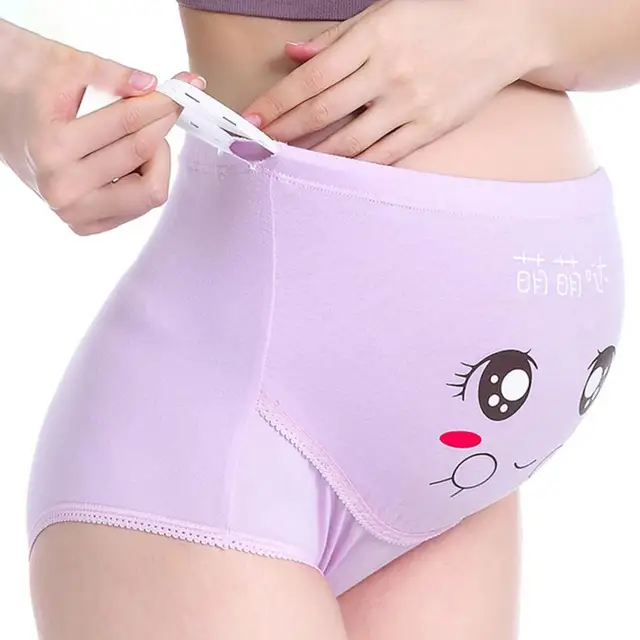 Pregnancy Panties High Waist Adjustable Cotton Smile Face Belly Support  Maternity Briefs Underwear for Pregnant Women - AliExpress