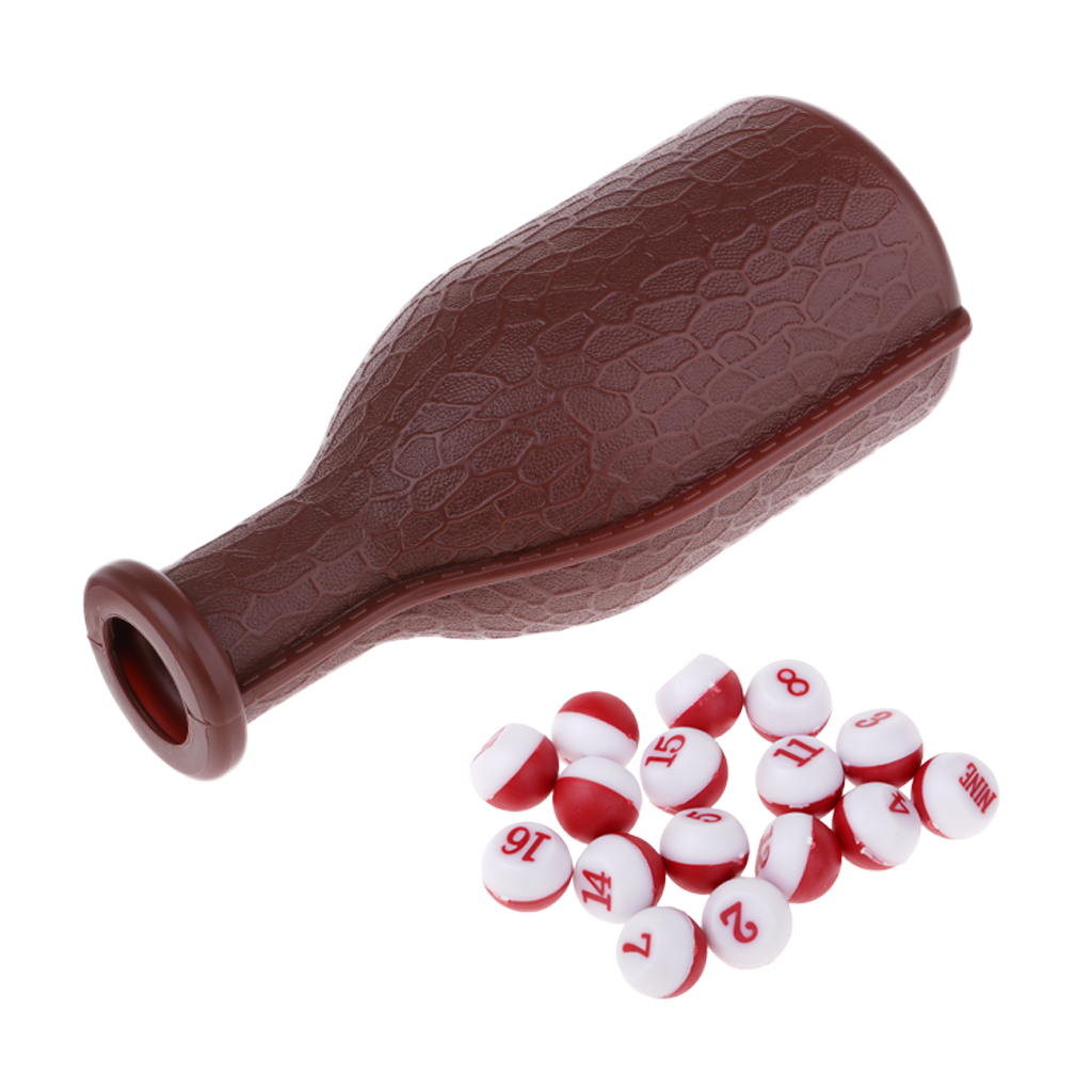 16 Red Plastic Scoring Numbered Pills with 6.3x2.7inch Brown Kelly Pill Pool