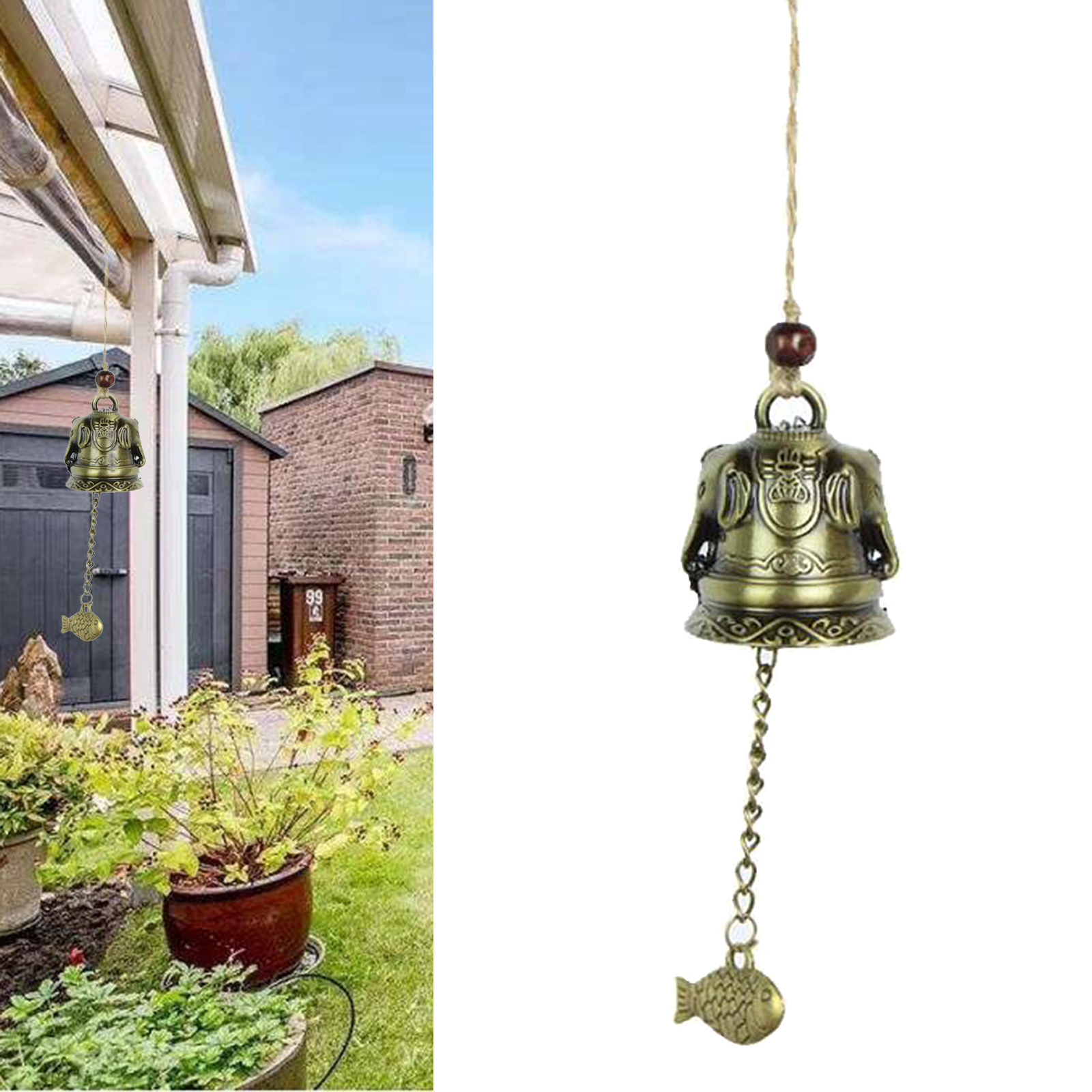 Fengshui Bell Vintage Bell Wind Chimes for Home Garden ing Good Luck Blessing Decor