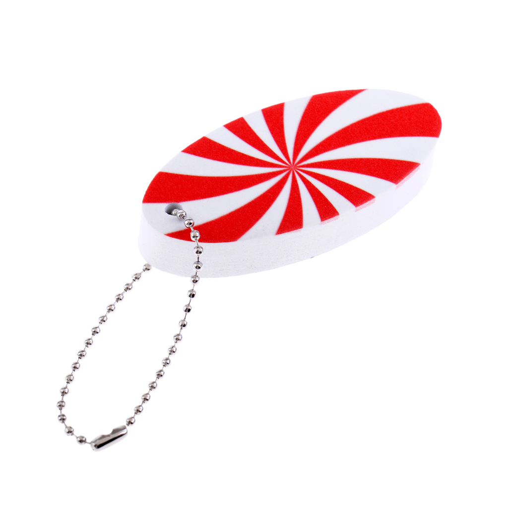 Red White EVA Surfboard Shape Floating Boating Yachting Key Ring Keychain