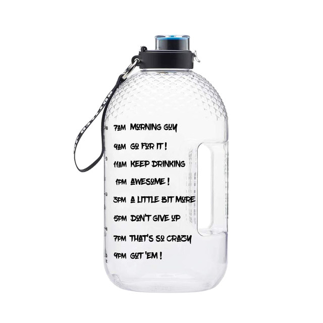 1 Gallon Water Bottle Drinking Clear Jug for Exercise Gym Camp