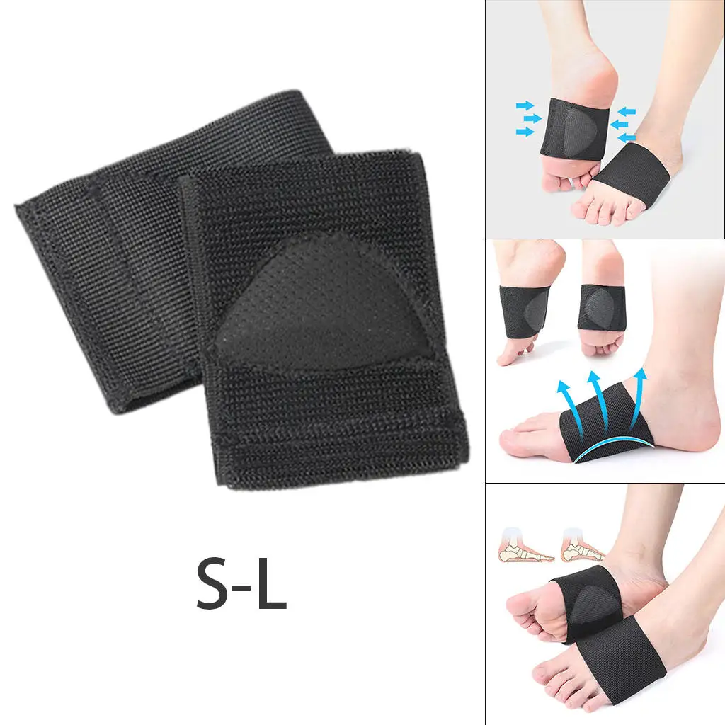 2 Pieces Breathable Arch Support Insoles Elastic Bandage Flat Foot Support Insoles Support Sleeves for Adult Men Women Shoes